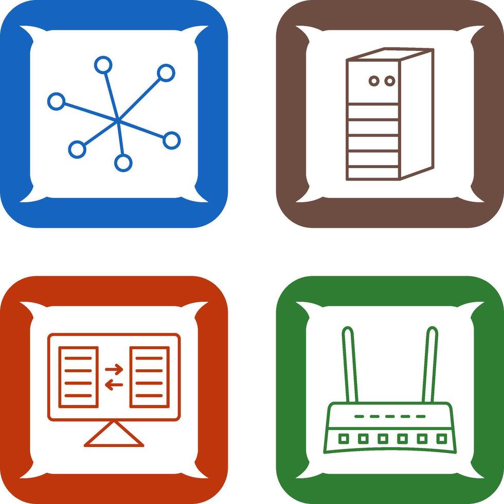 Internet and Server Network Icon vector