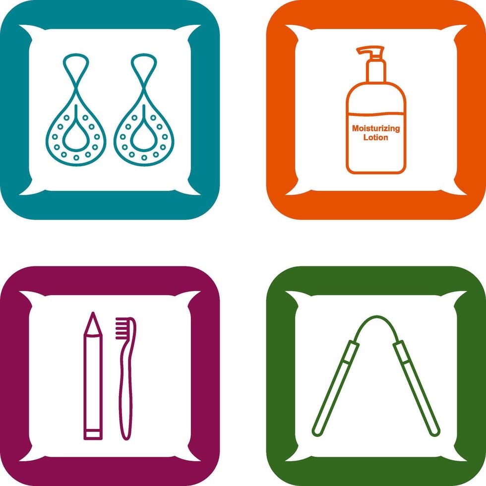 Earring and Lotion Icon vector