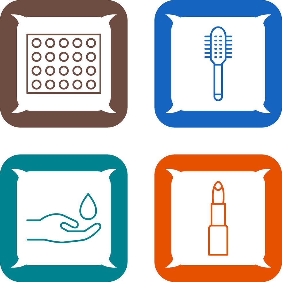 Colored Palette and Comb Icon vector