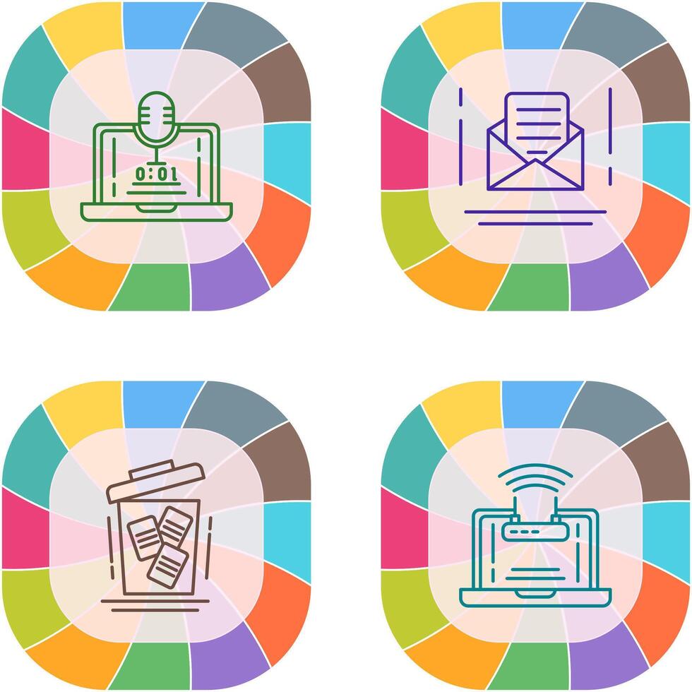 Voice Recorder and Email Icon vector