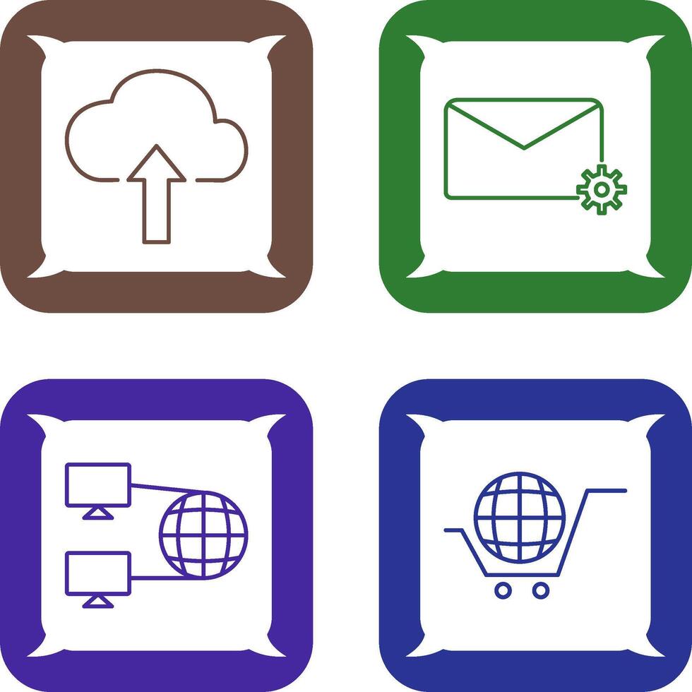 Upload to Cloud and Message Settings Icon vector