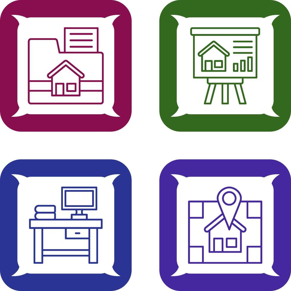 Folder and Presentation Icon vector