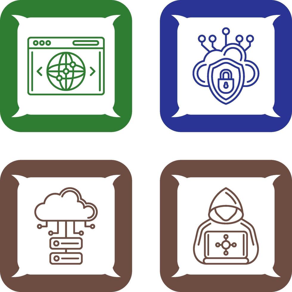 Cloud Security and Website Icon vector