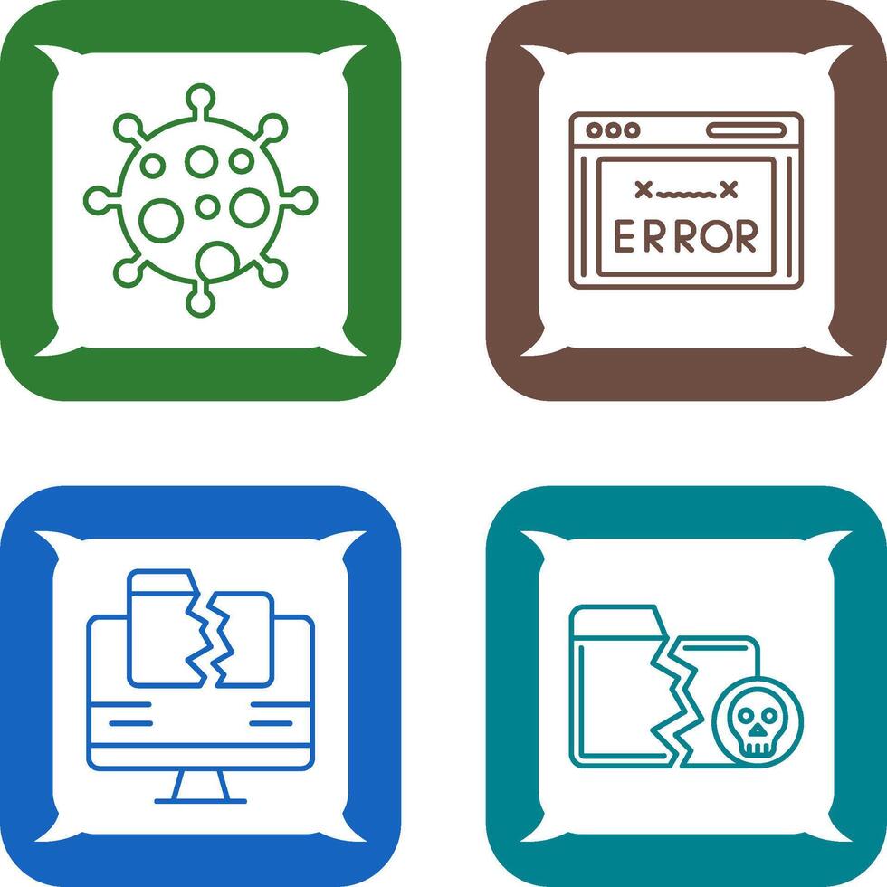 Virus and Error Code Icon vector
