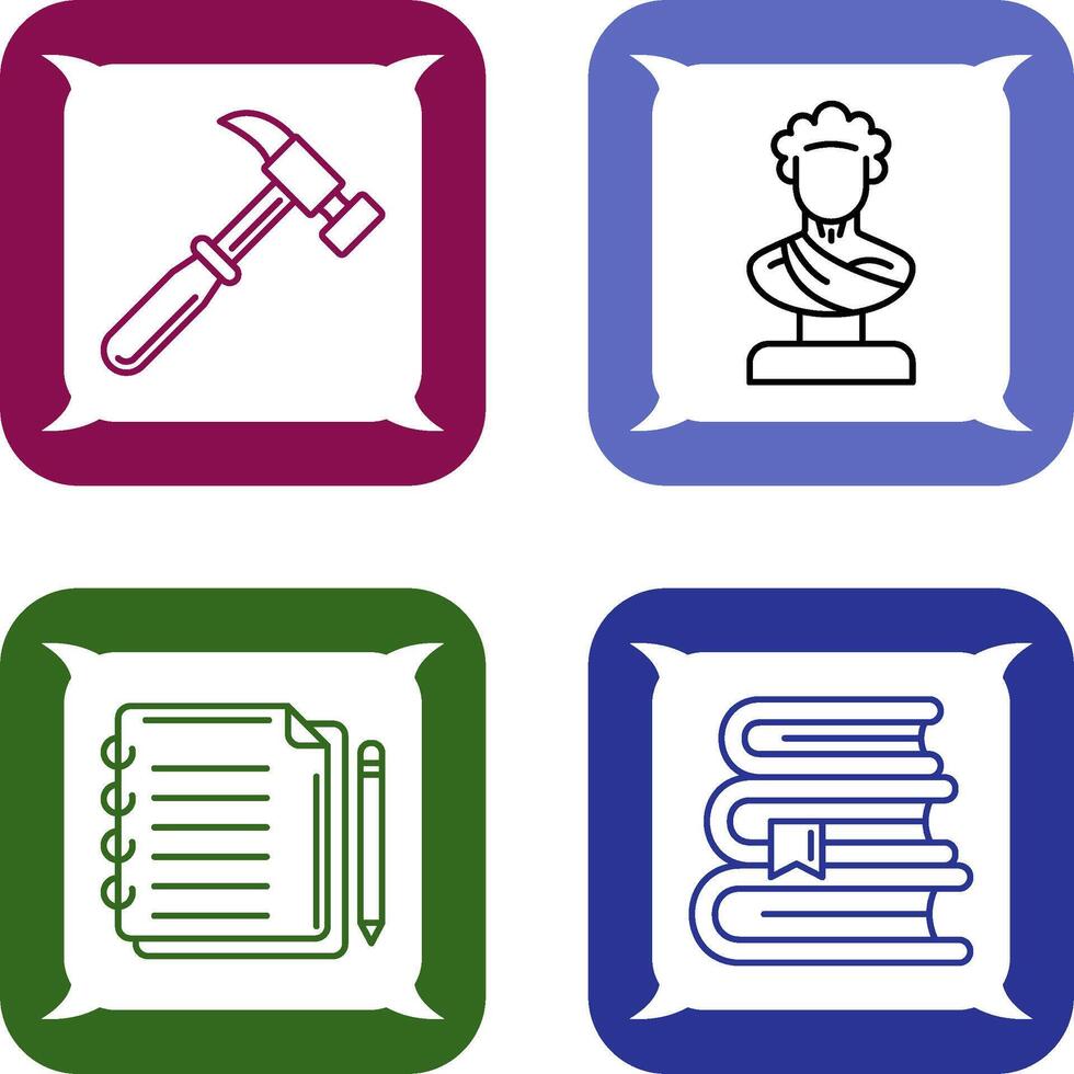 Hammer and Statue Icon vector