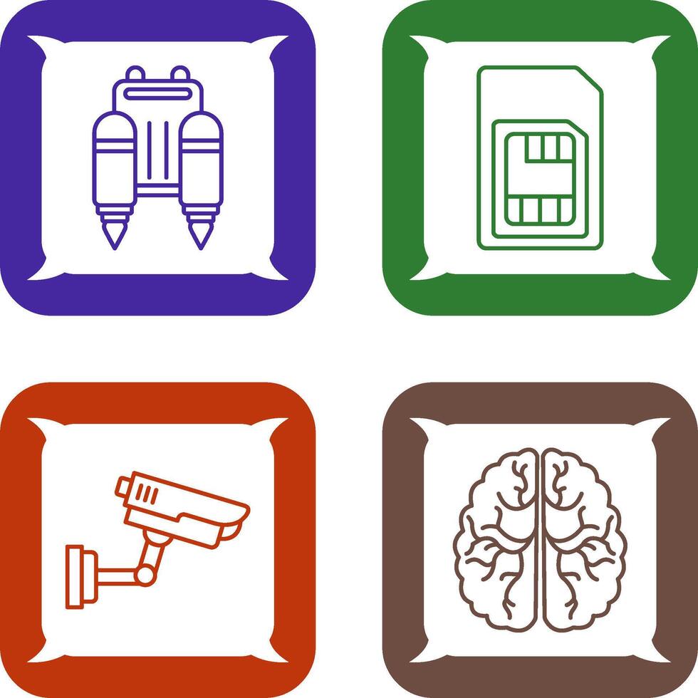 Jetpack and Sim Card Icon vector