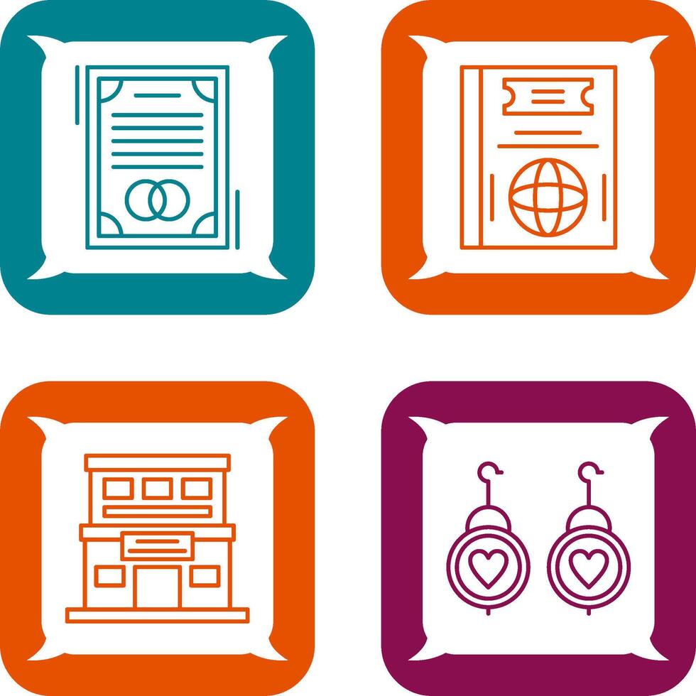 Wedding and Passport Icon vector