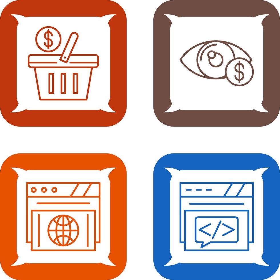 Shopping Basket and Eye Icon vector