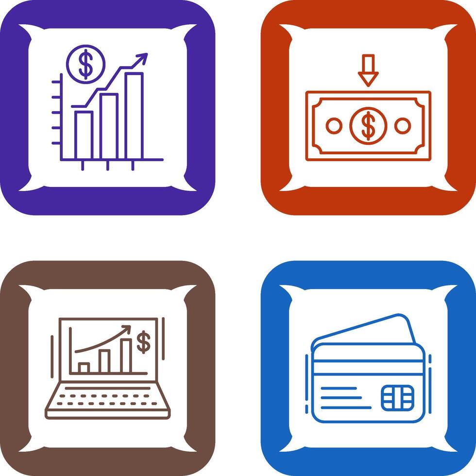 Chart Up and Money Down Icon vector