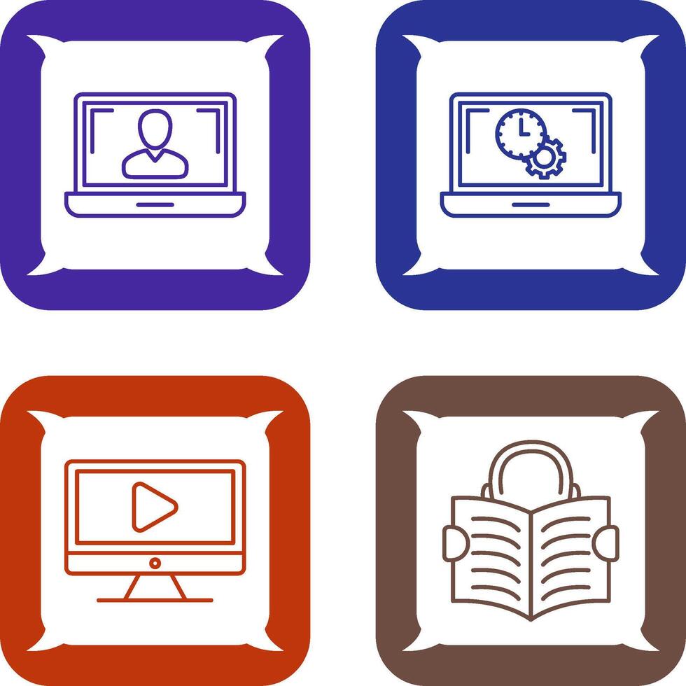 Flex Time and Online Lesson Icon vector