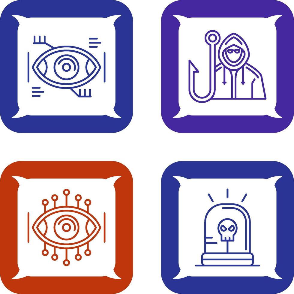 Eye Recongnition and Phishing Icon vector