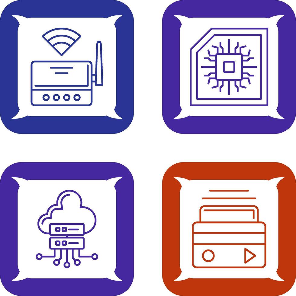 Wifi Router and Chip Icon vector