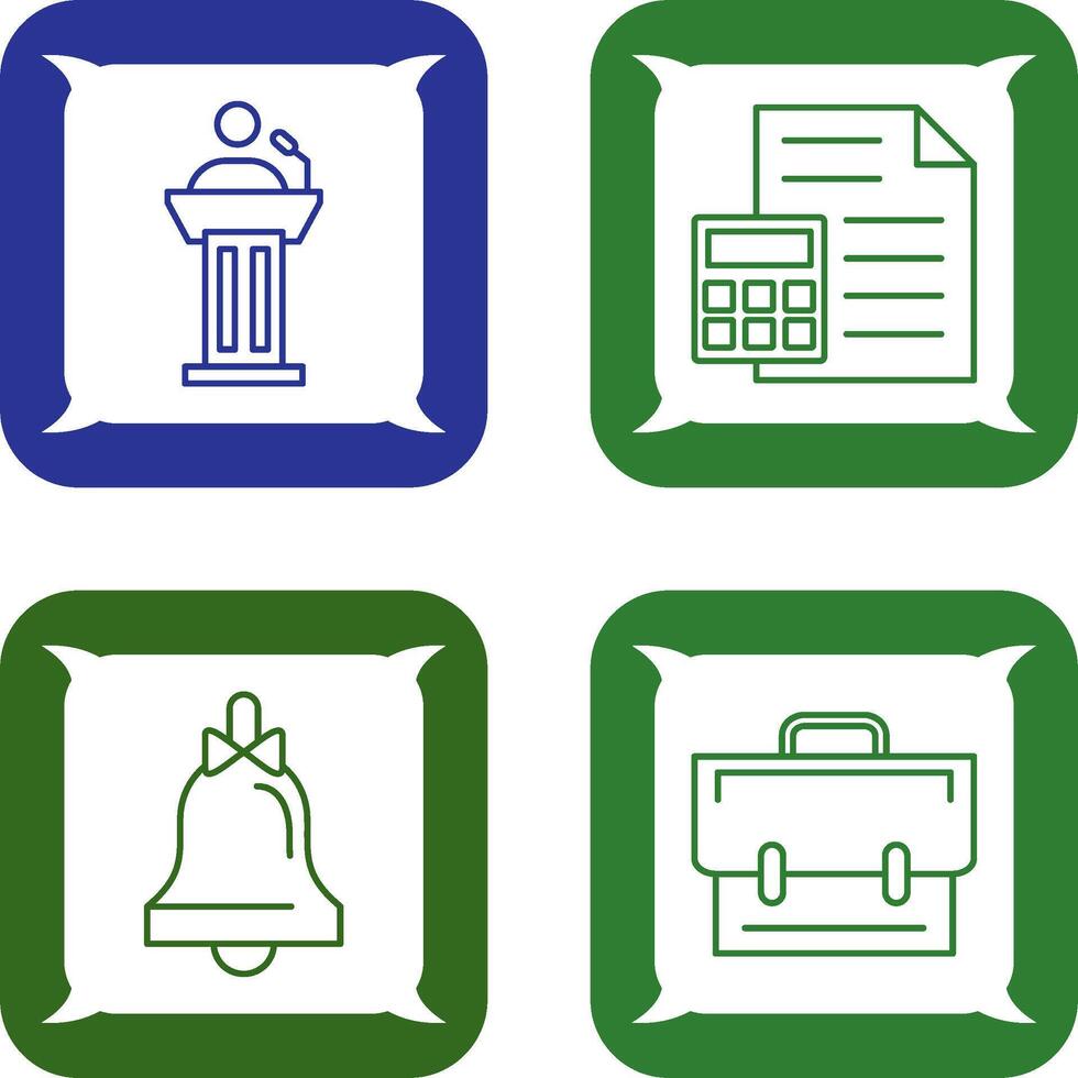 Podium and CalculatorSnack and Money Icon vector