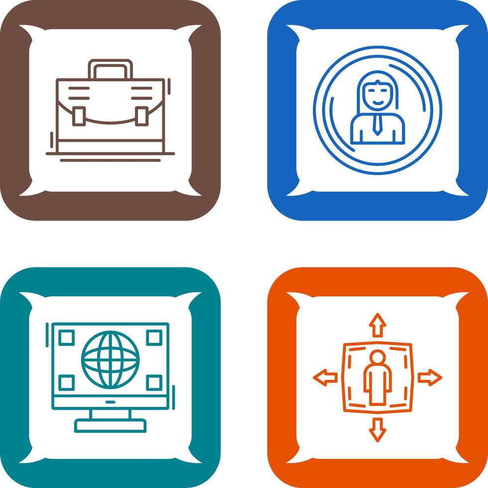 Briefcase and User Icon vector
