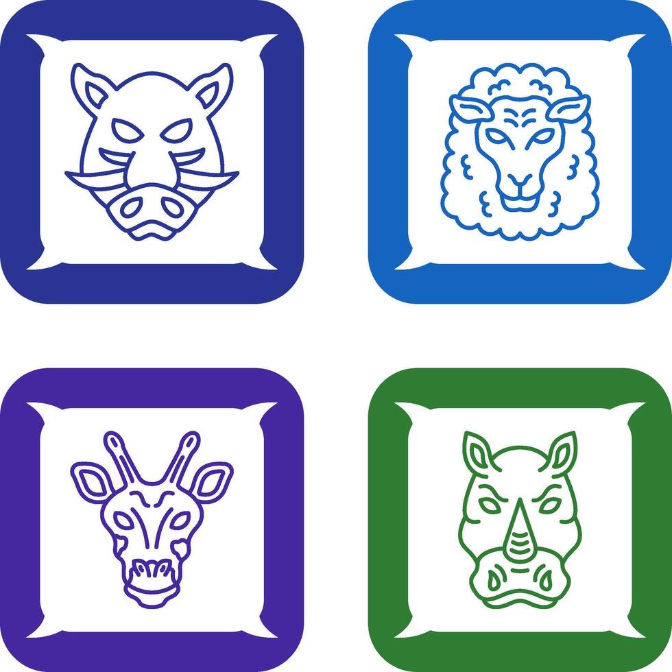 Sheep and Boar Icon vector