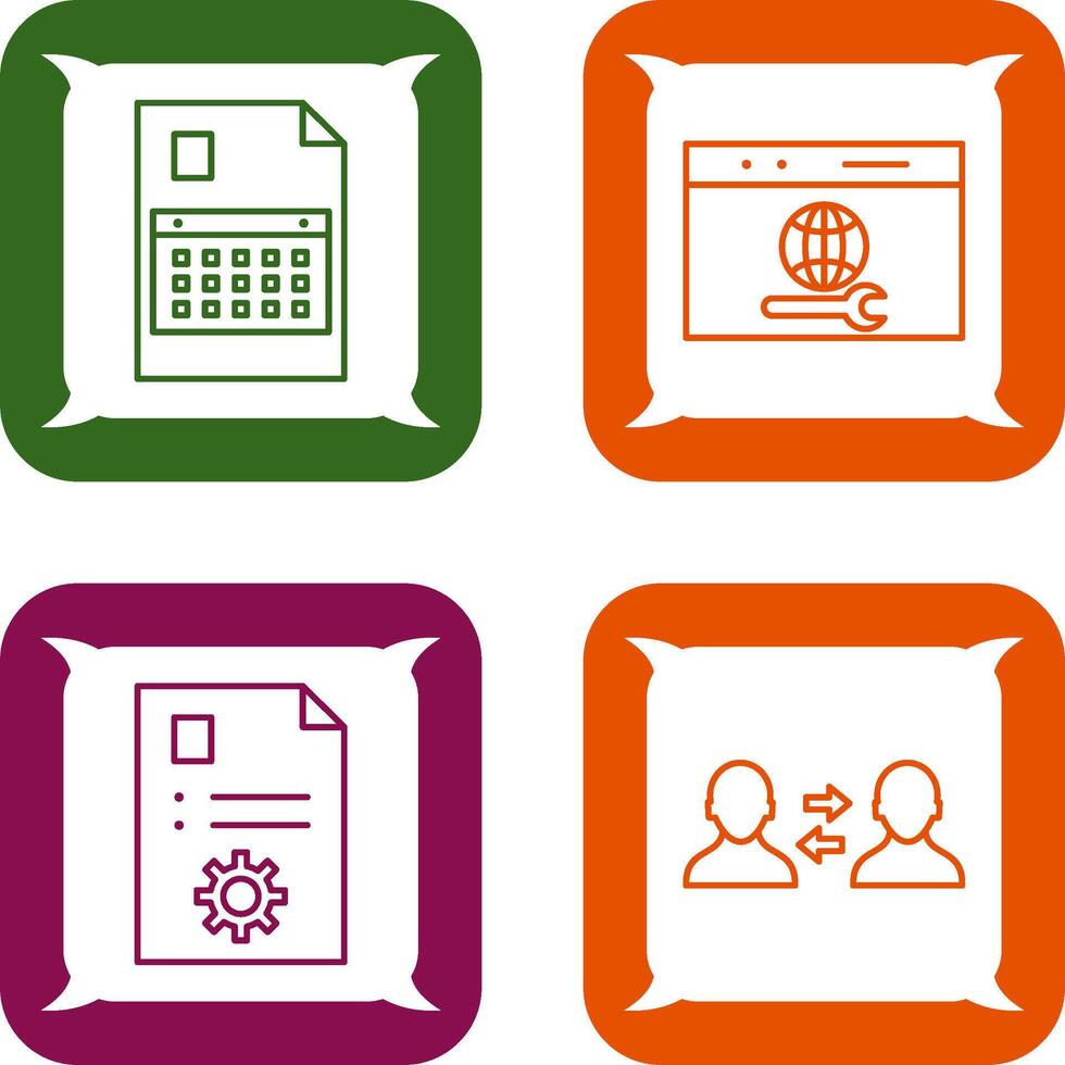 content planning and web support Icon vector