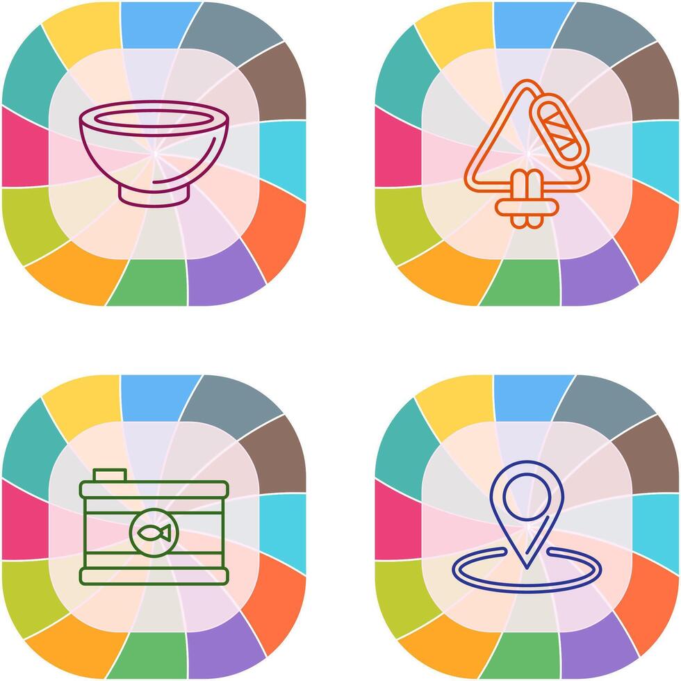 Bowling and Carabiner Icon vector