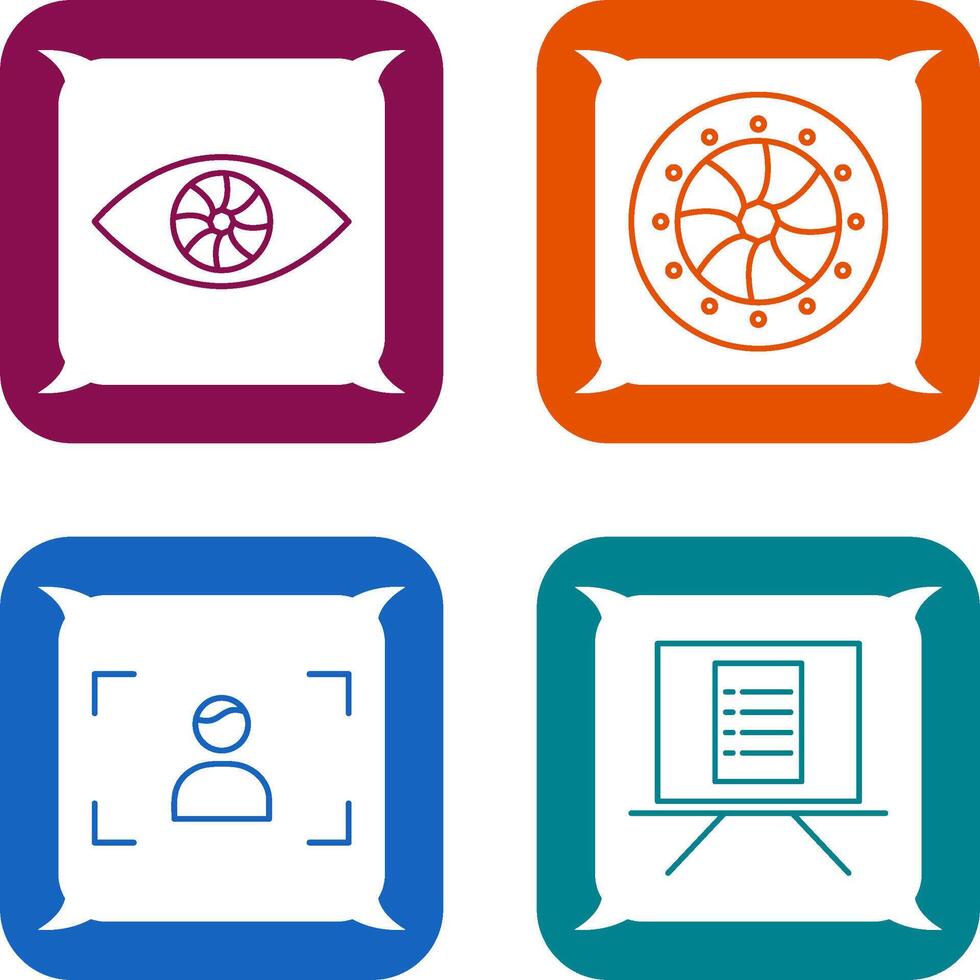 eye and optical diaphram Icon vector