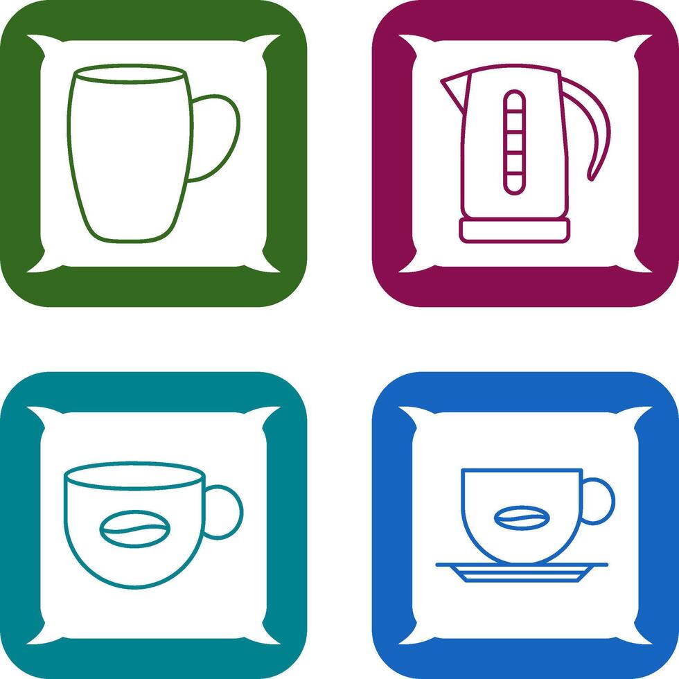 mug and kettle Icon vector