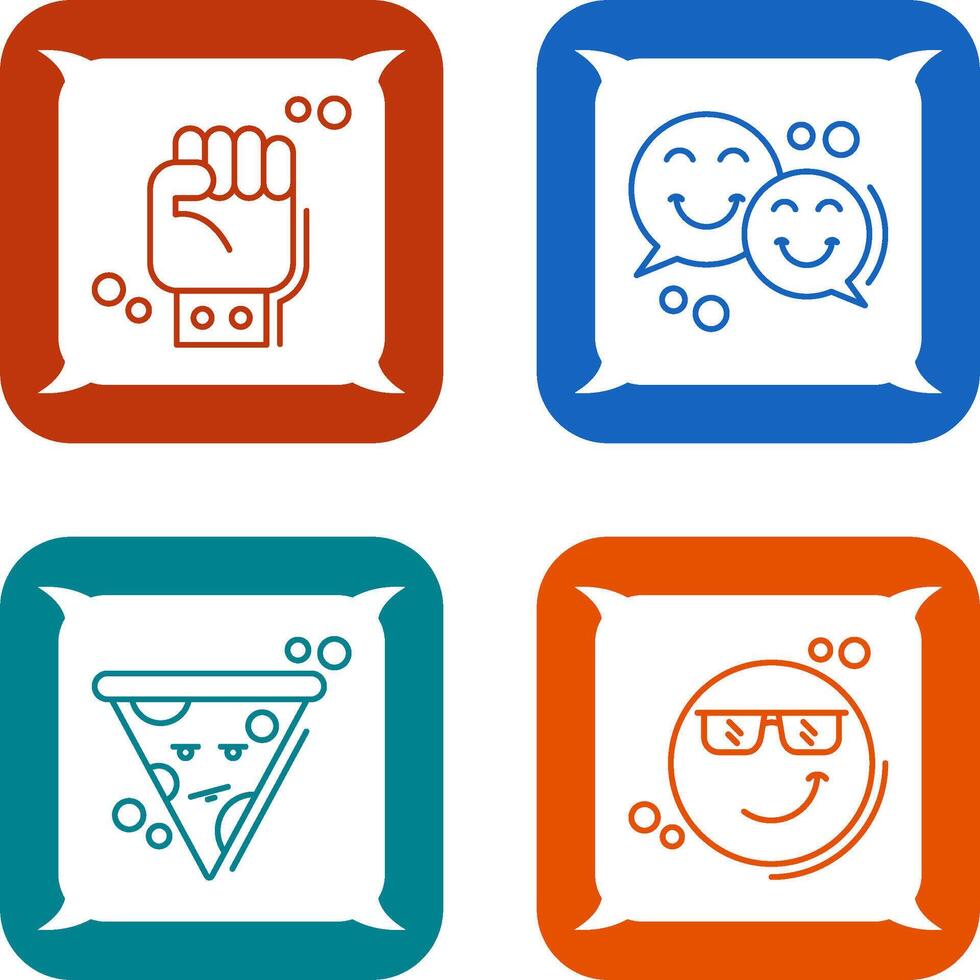 Fist and Chatting Icon vector