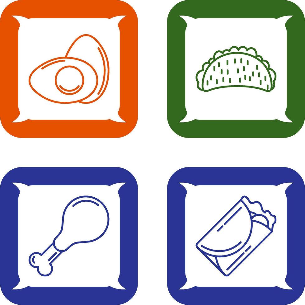Egg and Tacos Icon vector