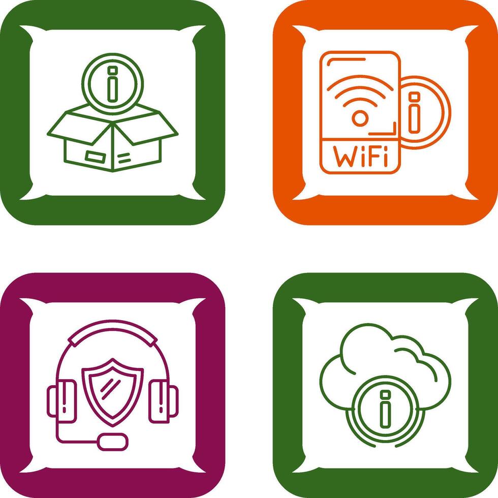 Wifi señal y caja icono vector