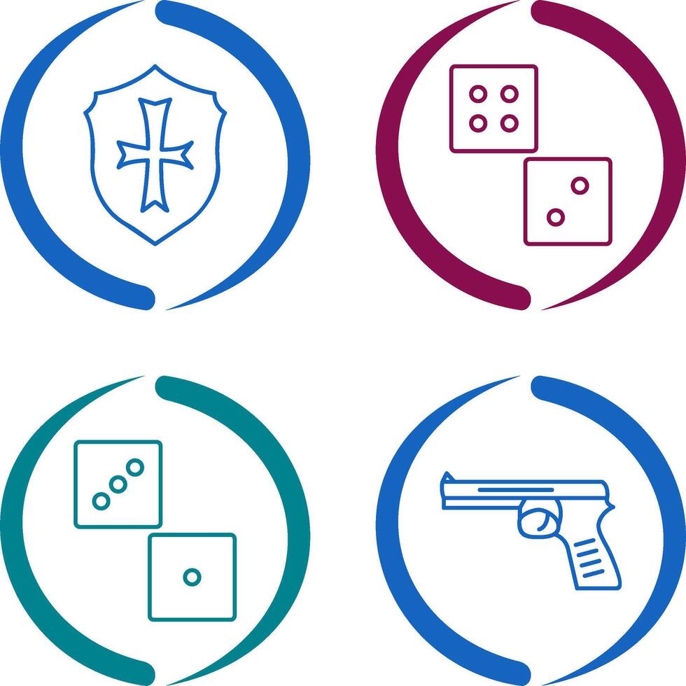 Dice and Shield Icon vector