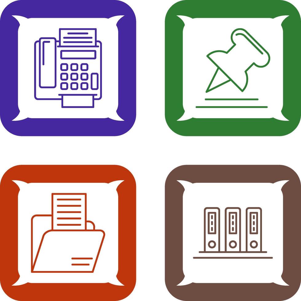 Fax Machine and Pin Icon vector