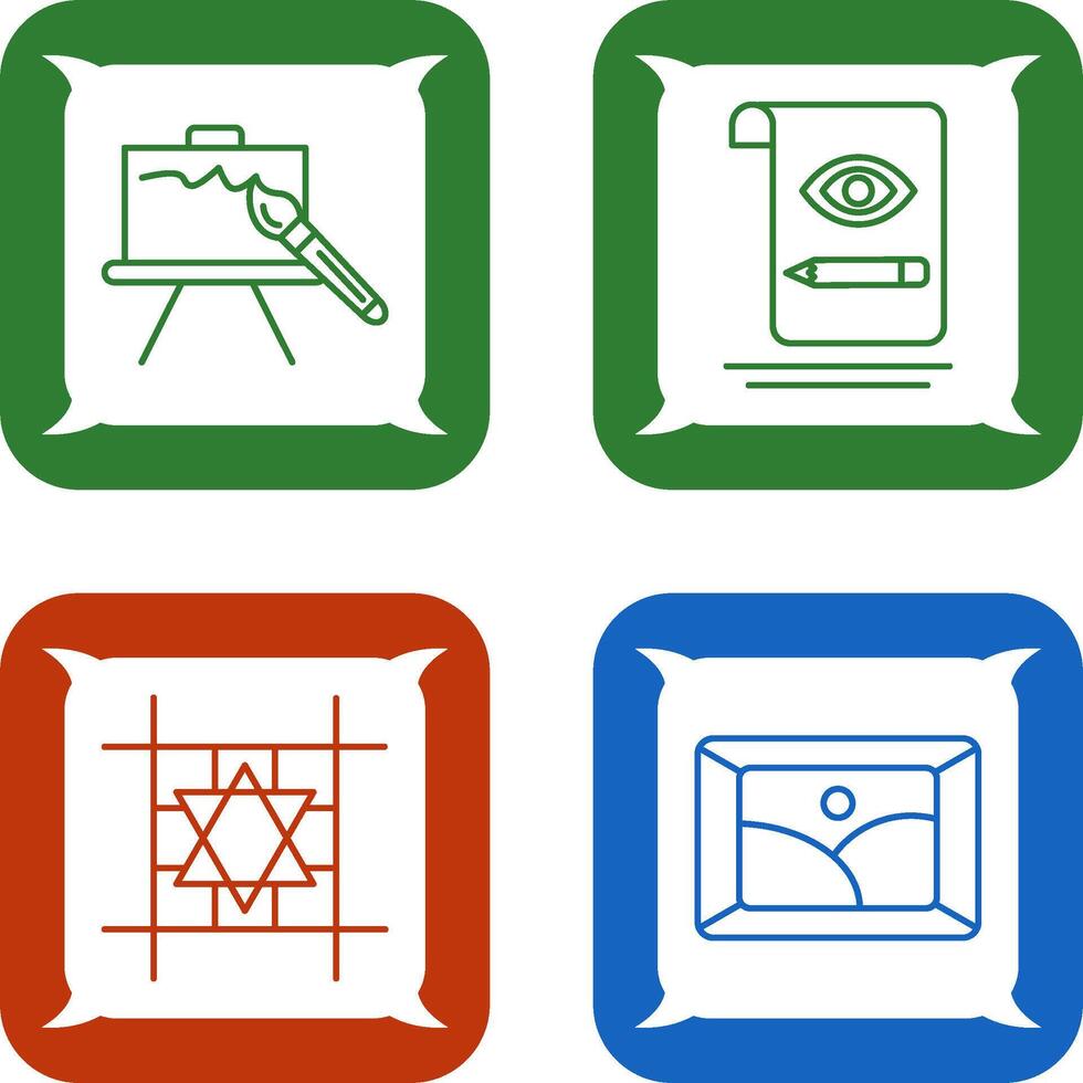 canvas and sketch Icon vector