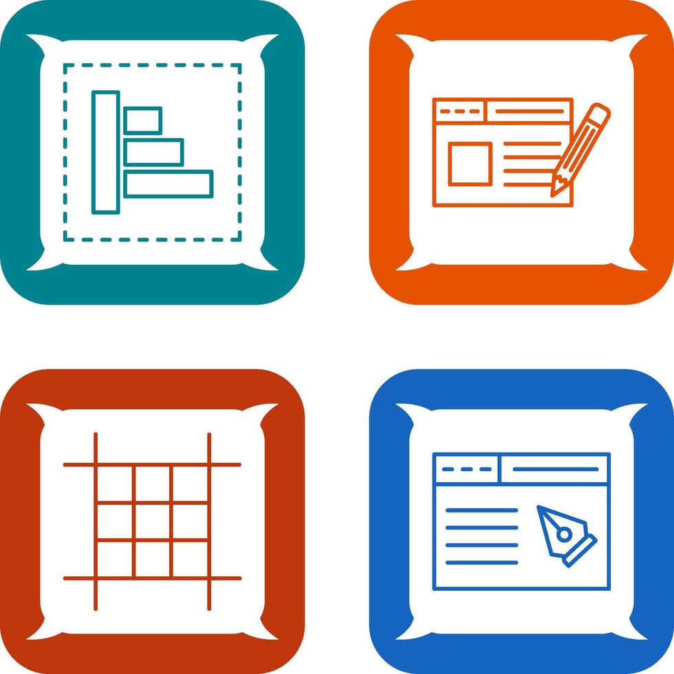 Object Alignment and Web Page Icon vector