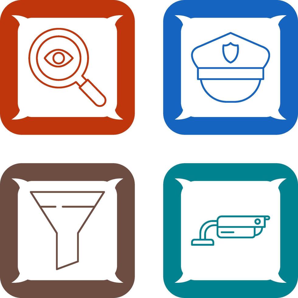 Detective and Police Hat Icon vector