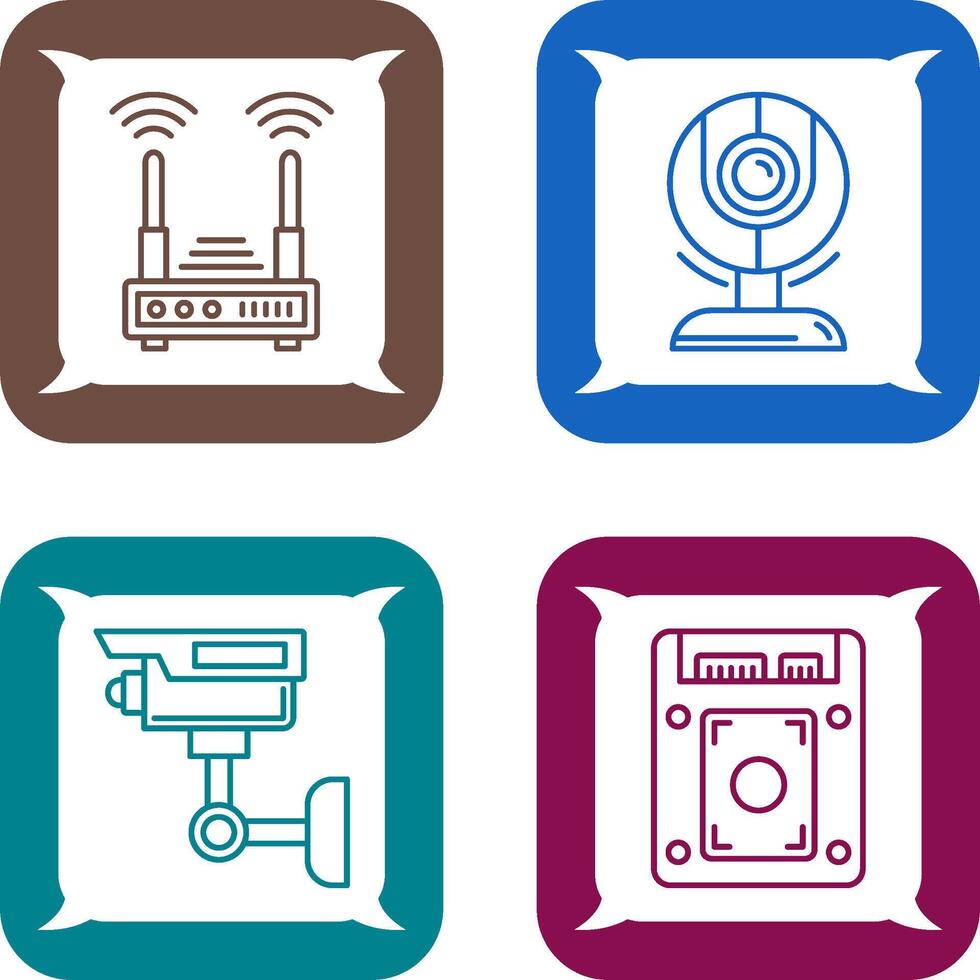 Router and Web Cam Icon vector