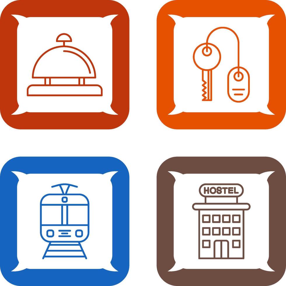 Room key and Desk Bell Icon vector