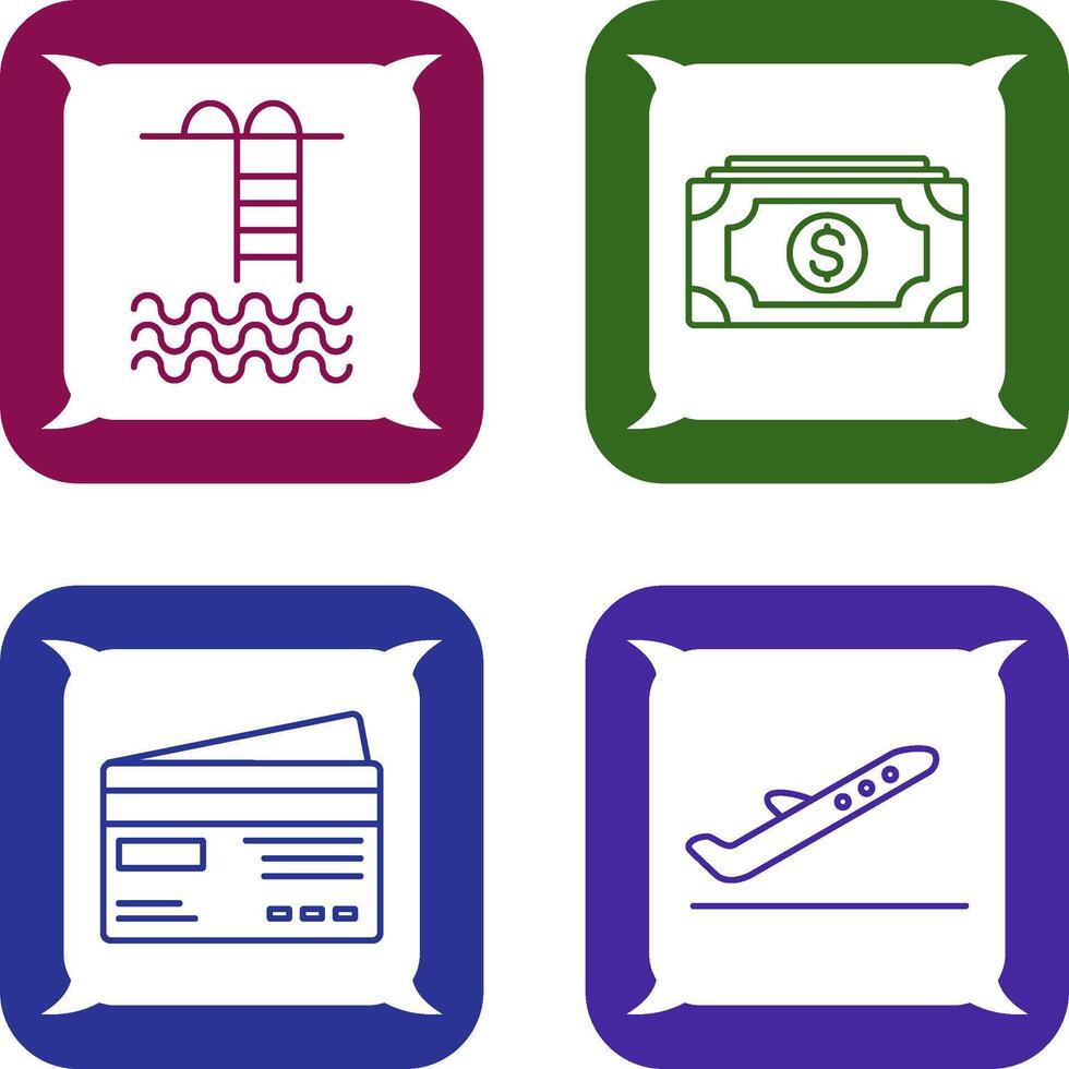 Swiming pool and Money Icon vector