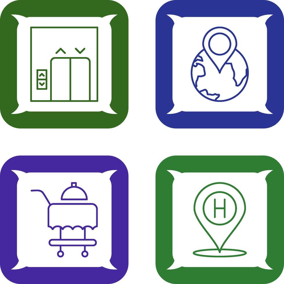 Elevator and World tour Icon vector