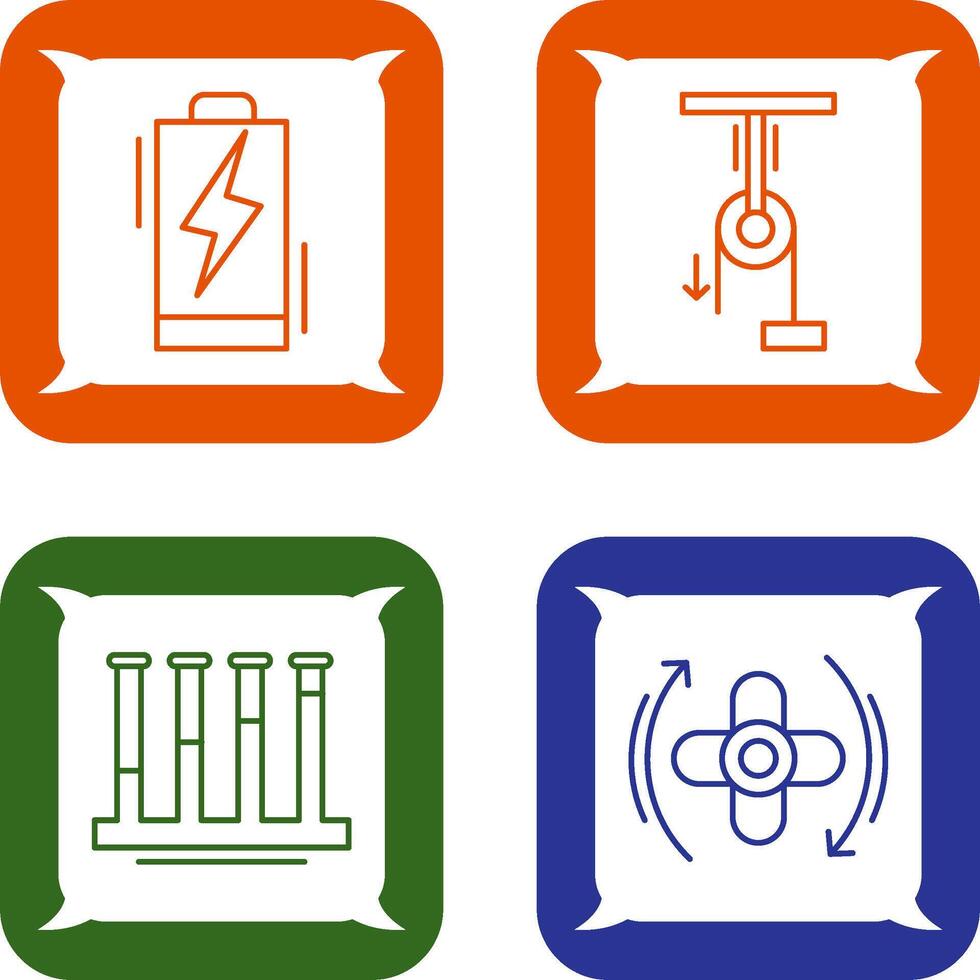 Battery and Pully Icon vector