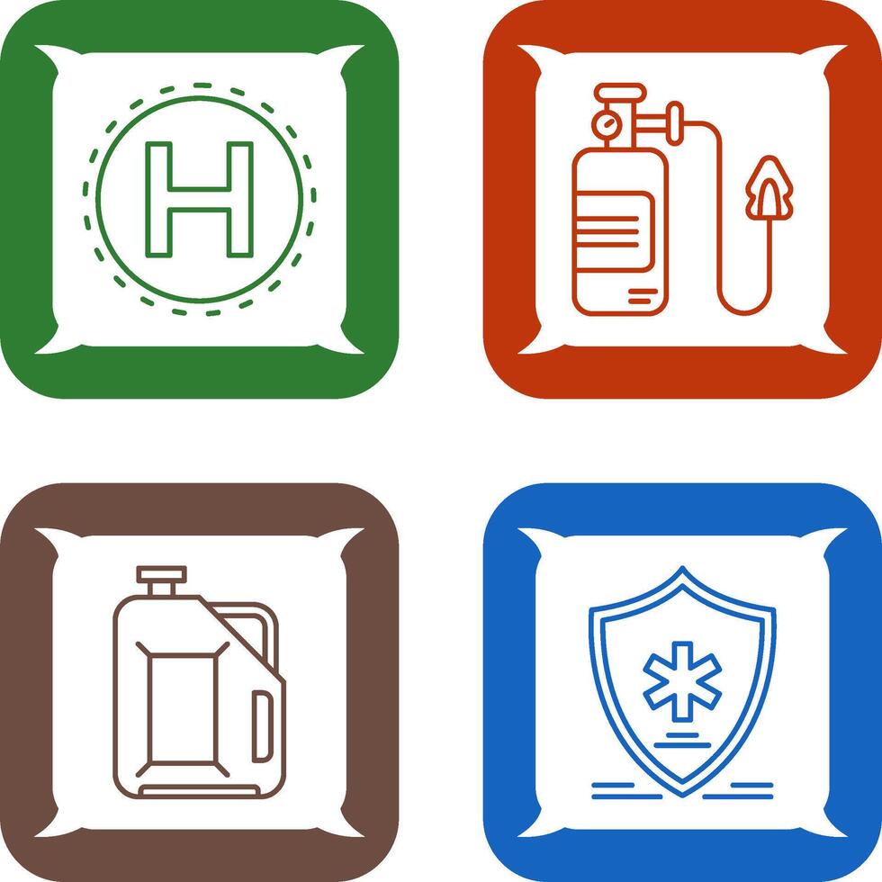 Helipad and Oxygen Icon vector