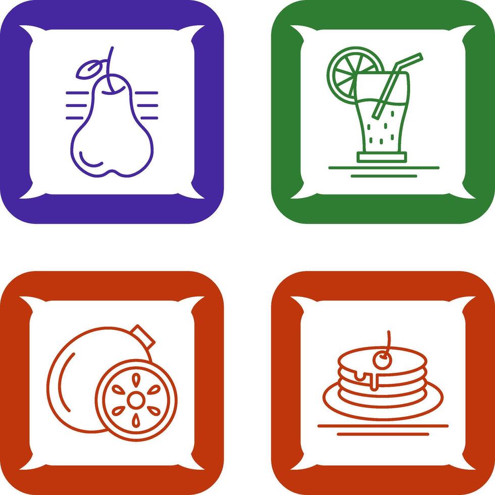 Pear and Orange Juice Icon vector