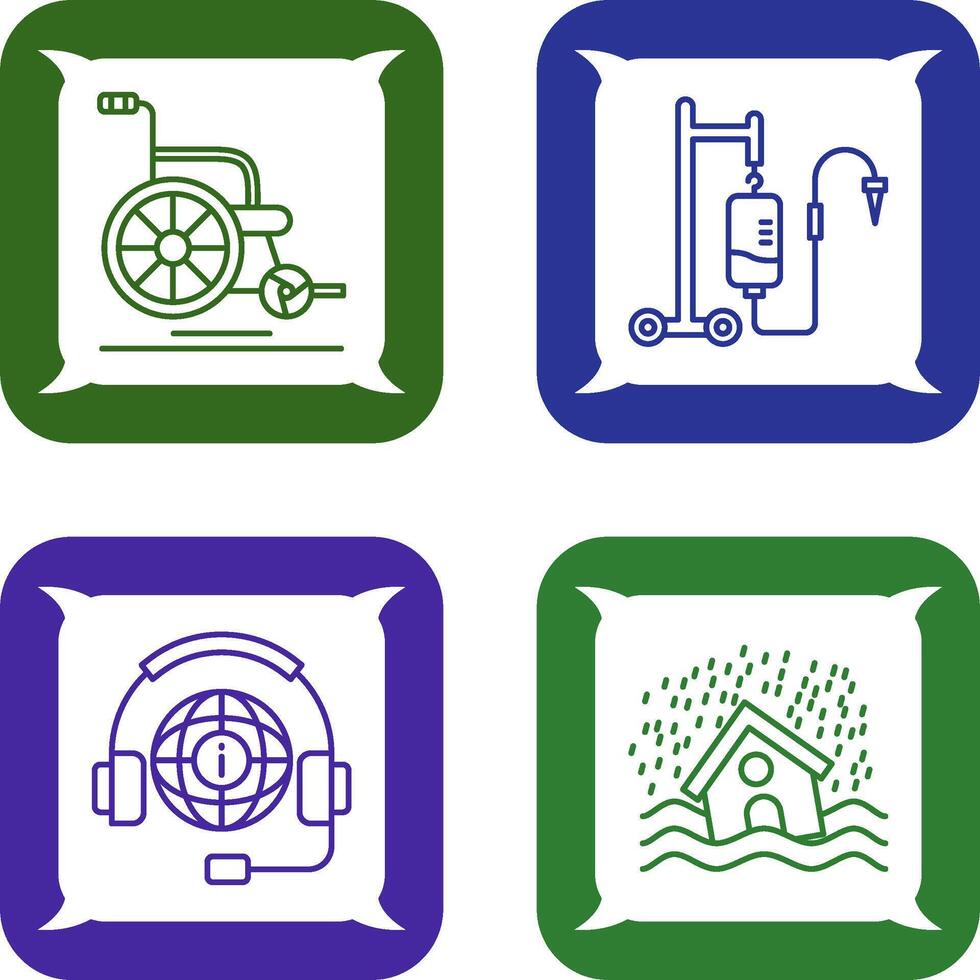 Wheel Chair and Intravenous Icon vector
