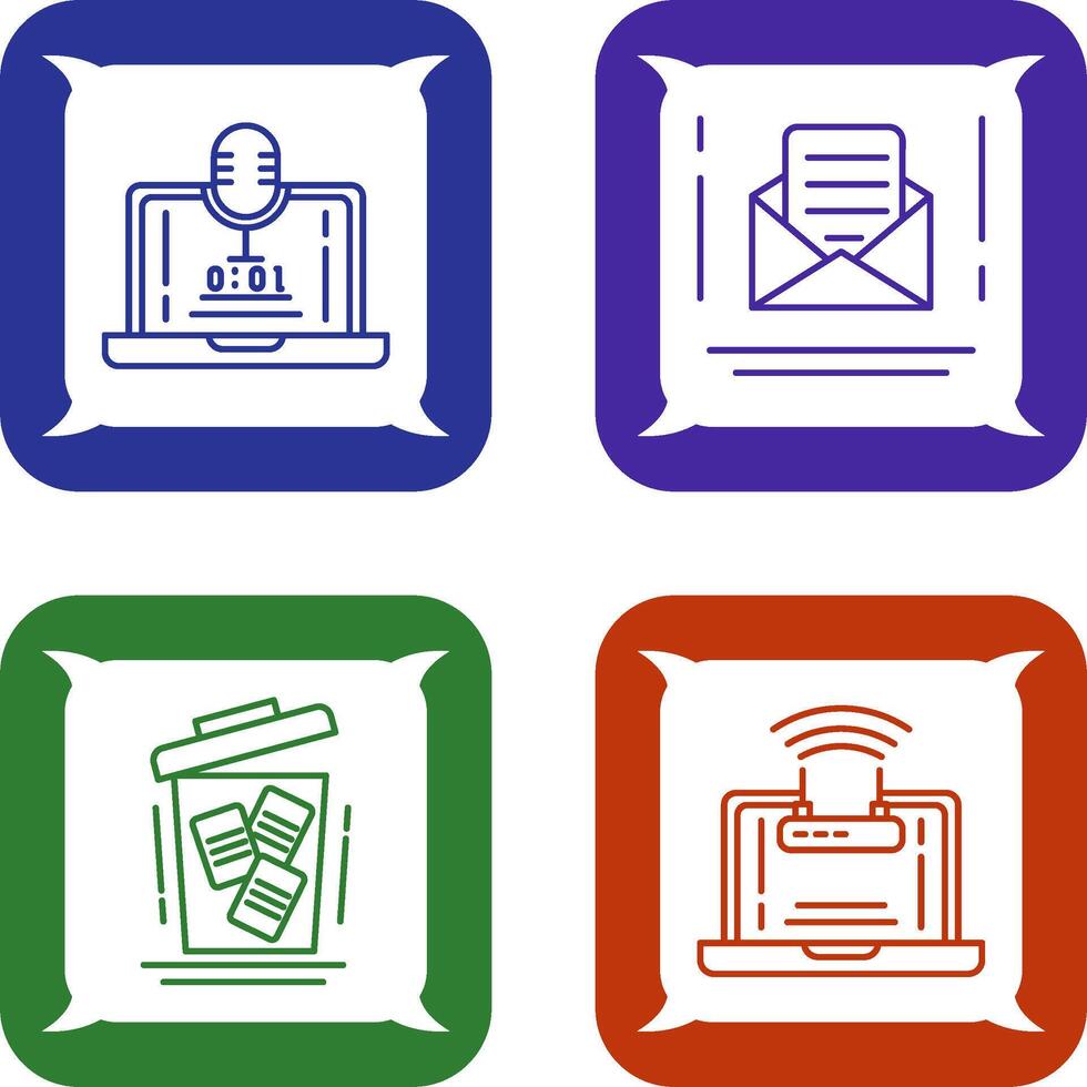 Voice Recorder and Email Icon vector