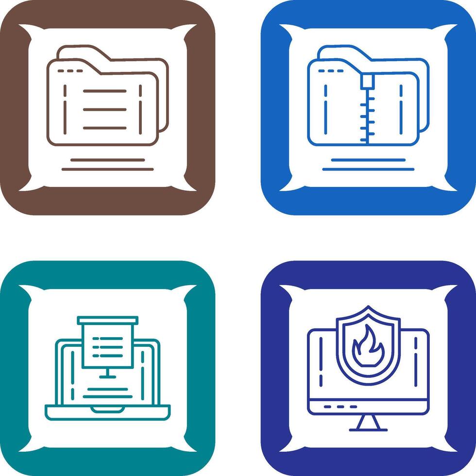 Folder and Compressed Icon vector