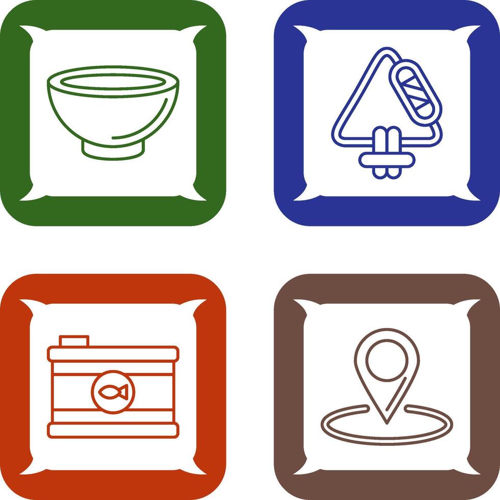 Bowling and Carabiner Icon vector