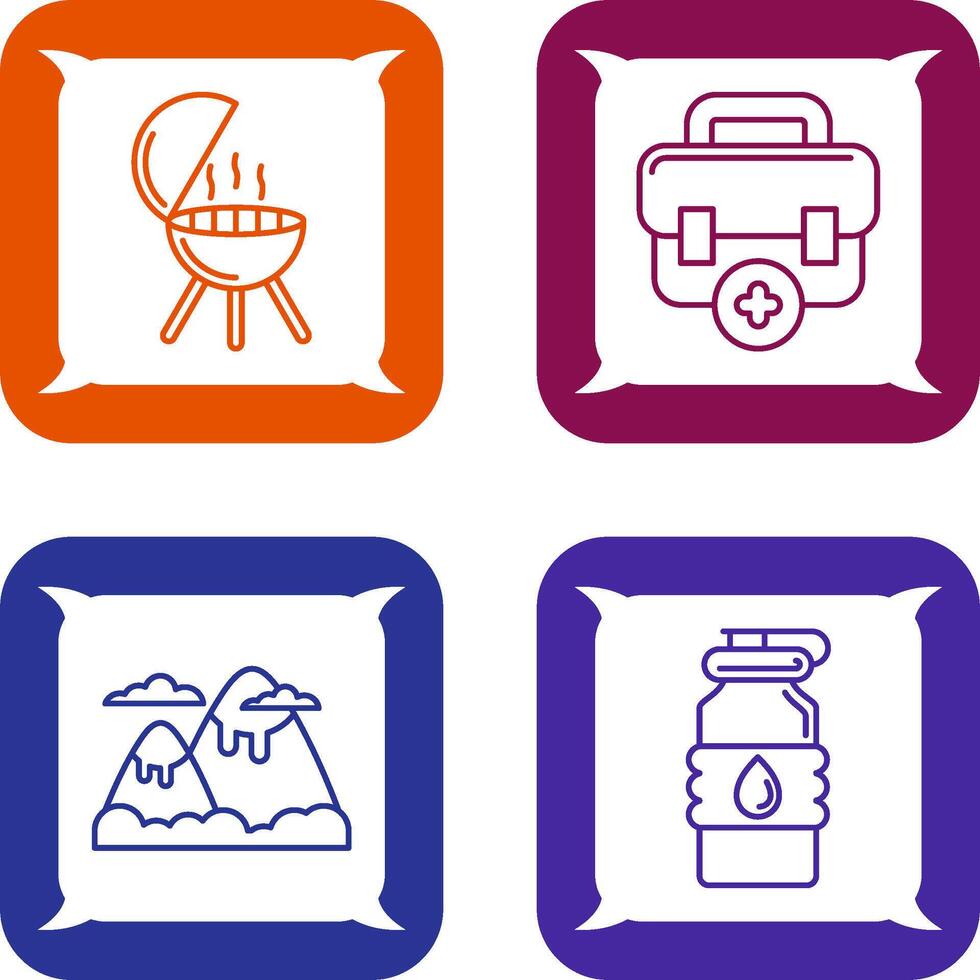 Bbq and First Aid Icon vector