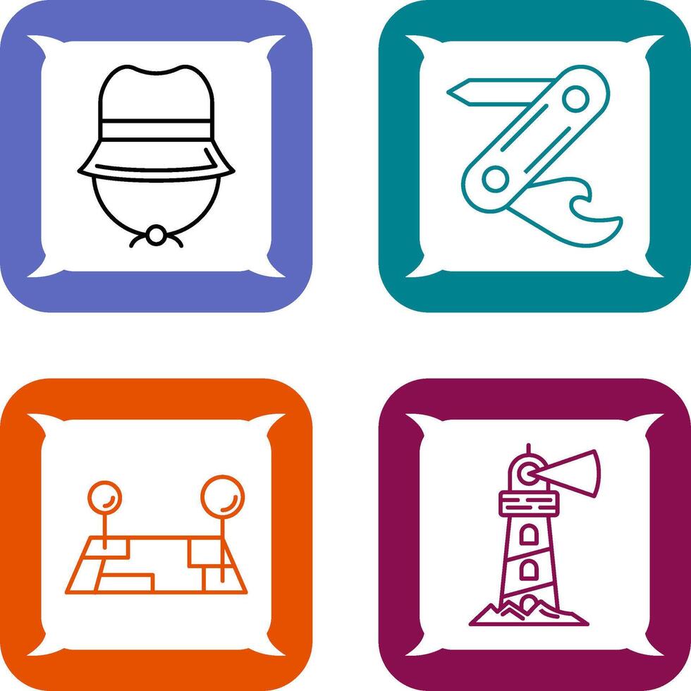 Camping Gas and Swiss Army Knife Icon vector
