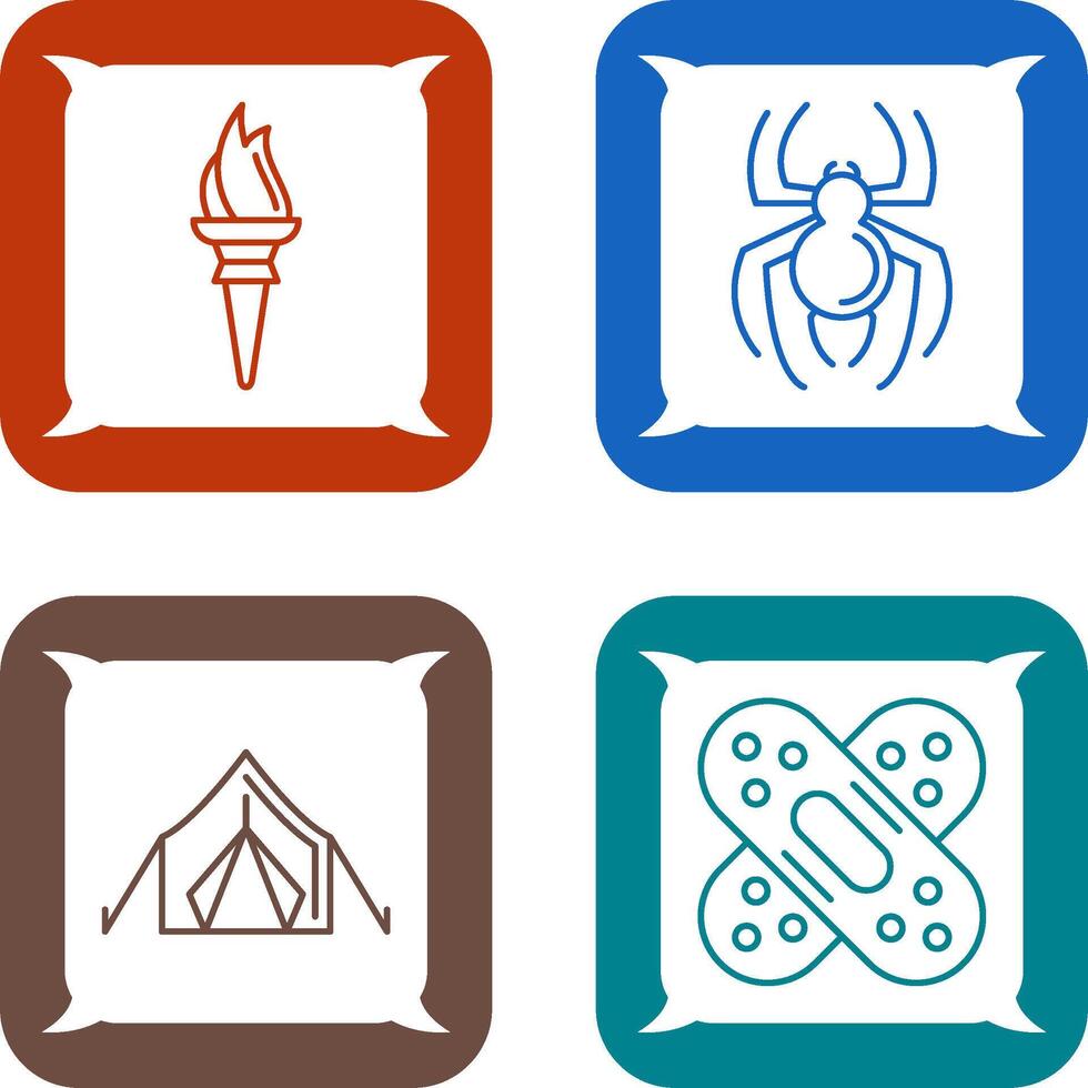 Torch and Spider Icon vector