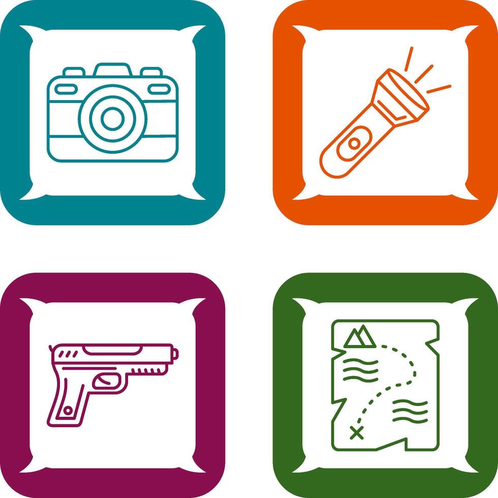 Camera and Flash Light Icon vector