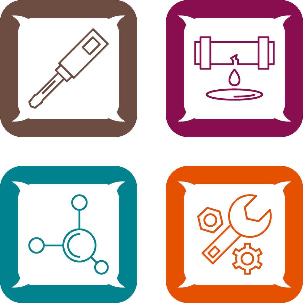 Screwdriver and Leak Icon vector