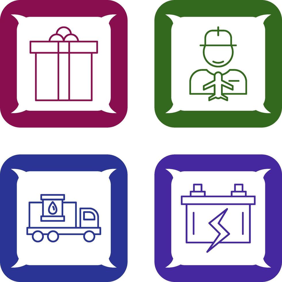 Gift Box and Worker Icon vector