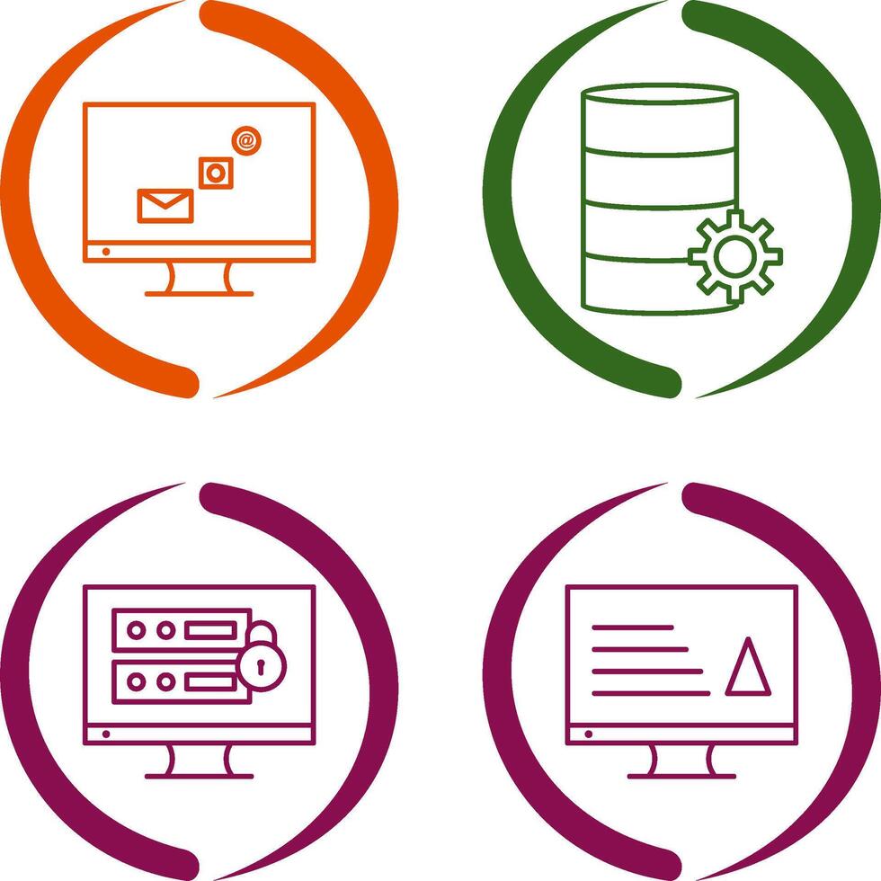 digital marketing and database management Icon vector