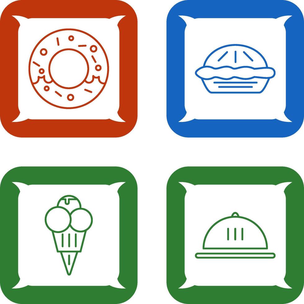 Donut and Pie Icon vector